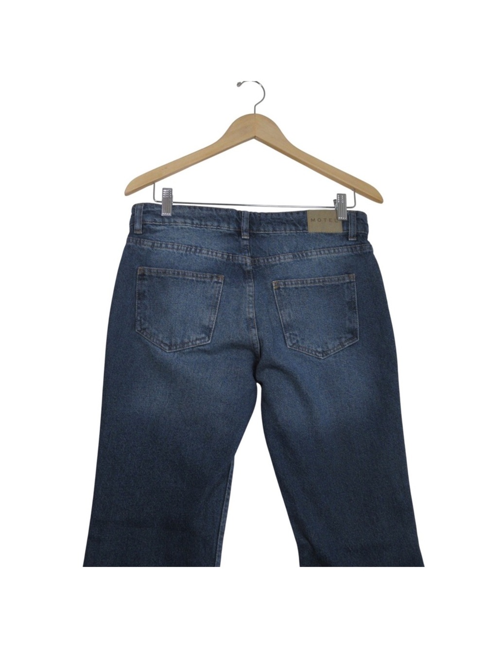 Motel Rocks Women's flared Jeans in Dark Blue Wash